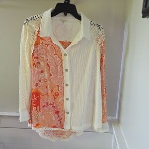 POL White Button Down Blouse